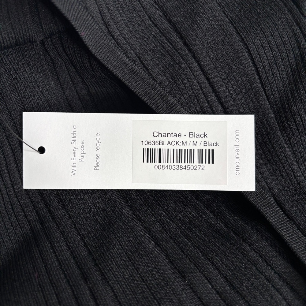 Amour Vert | Chantae Black Knit Midi Dress | Size M - Picture 6 of 6